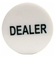 White Dealer Button (fehér osztógomb pókerhez)