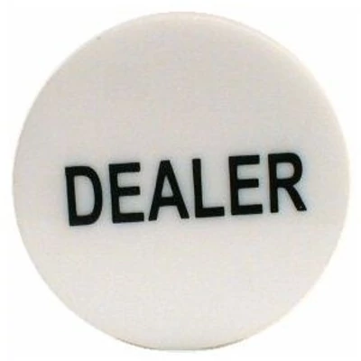 White Dealer Button (fehér osztógomb pókerhez)